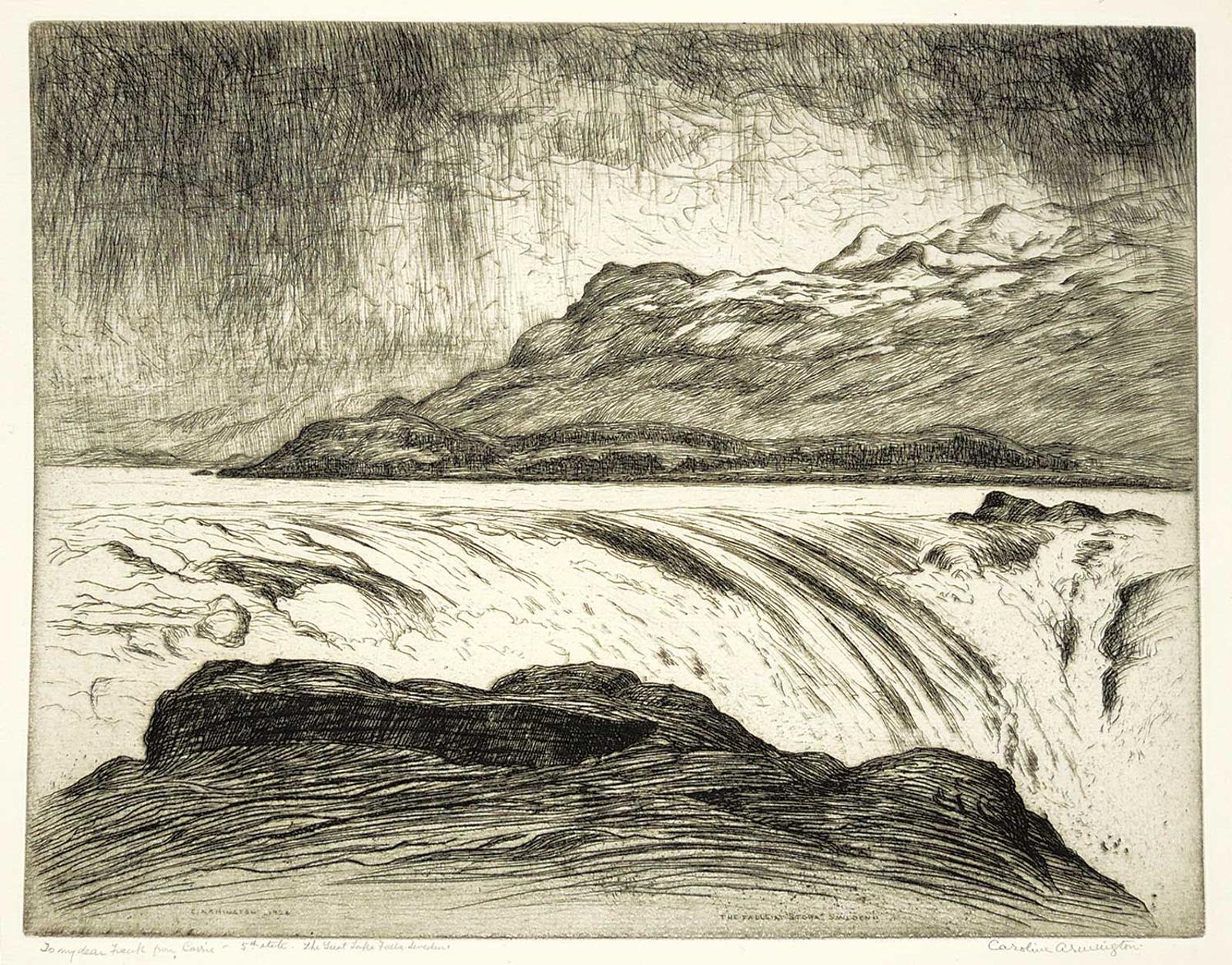 Caroline Helena Armington (1875-1939) - The Falls at Stora, Sweden  #5th State