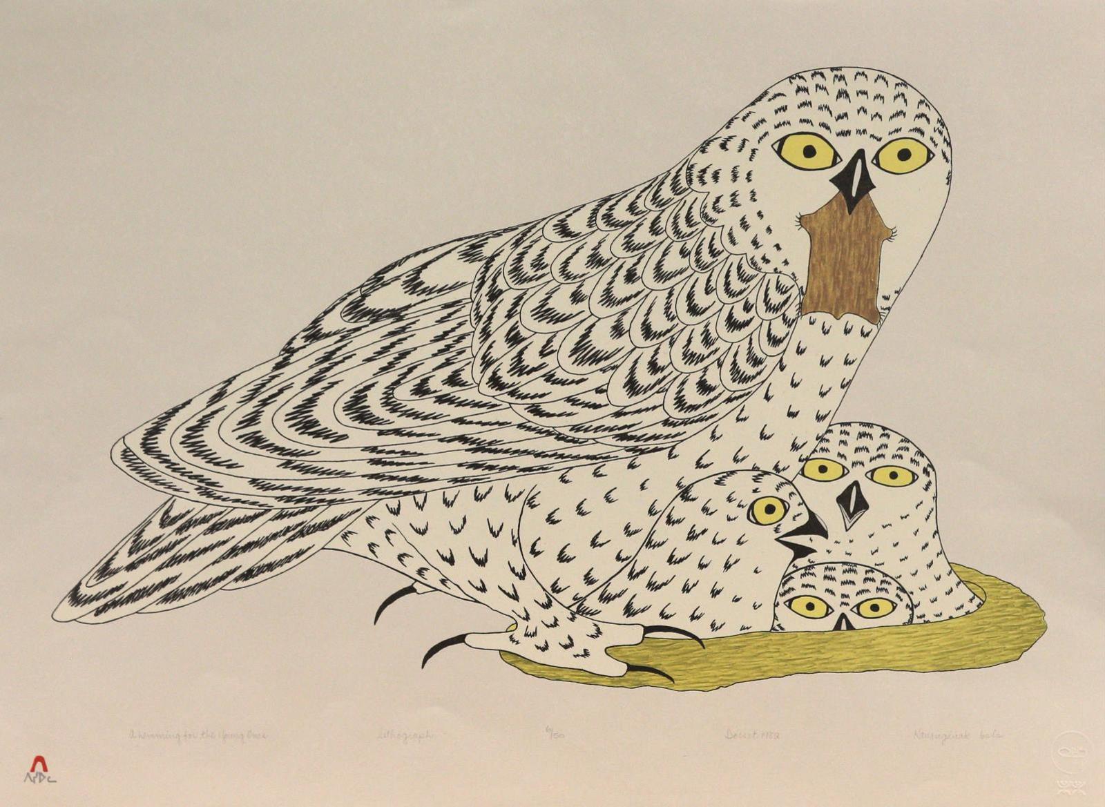 Kananginak Pootoogook (1935-2010) - A Lemming For The Young Ones; 1982