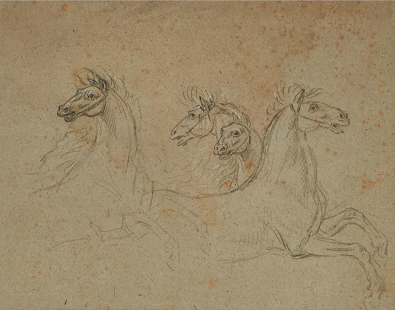 Benjamin West (1738-1820) - Studies Of Horses Prancing (Possibly Related To 