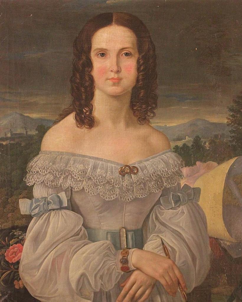 British Columbia School (1810) - Portrait of Mrs. Joseph Shapland in Evening Dress