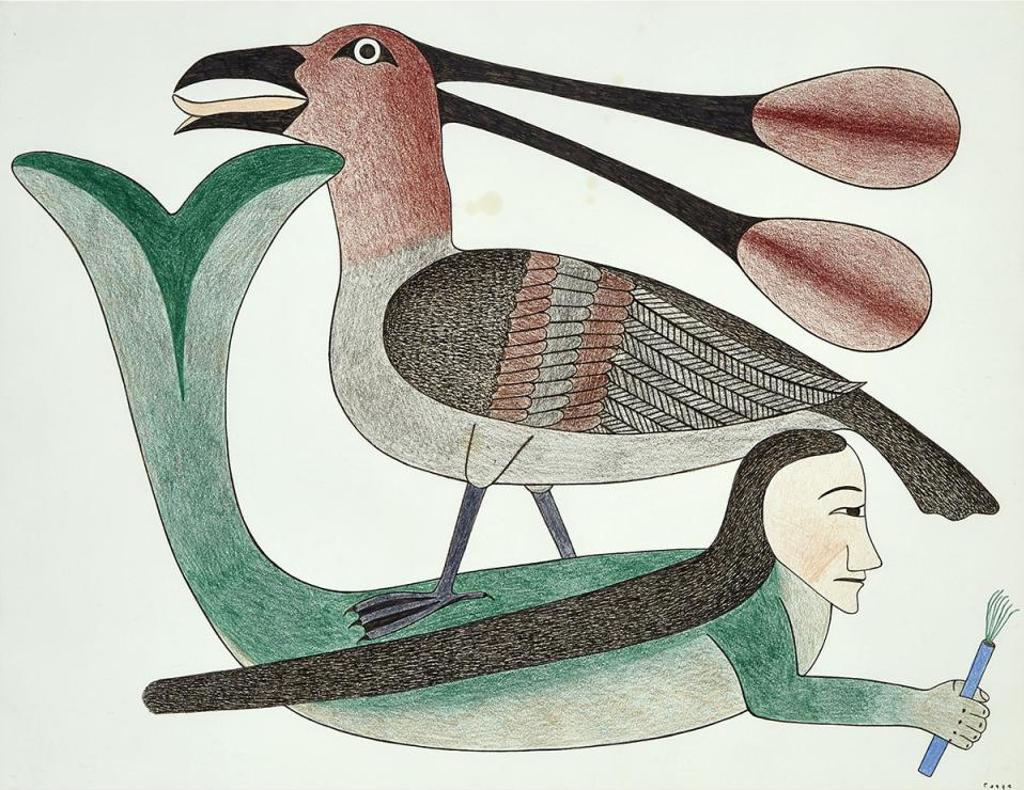 Kenojuak Ashevak (1927-2013) - Sedna And Bird