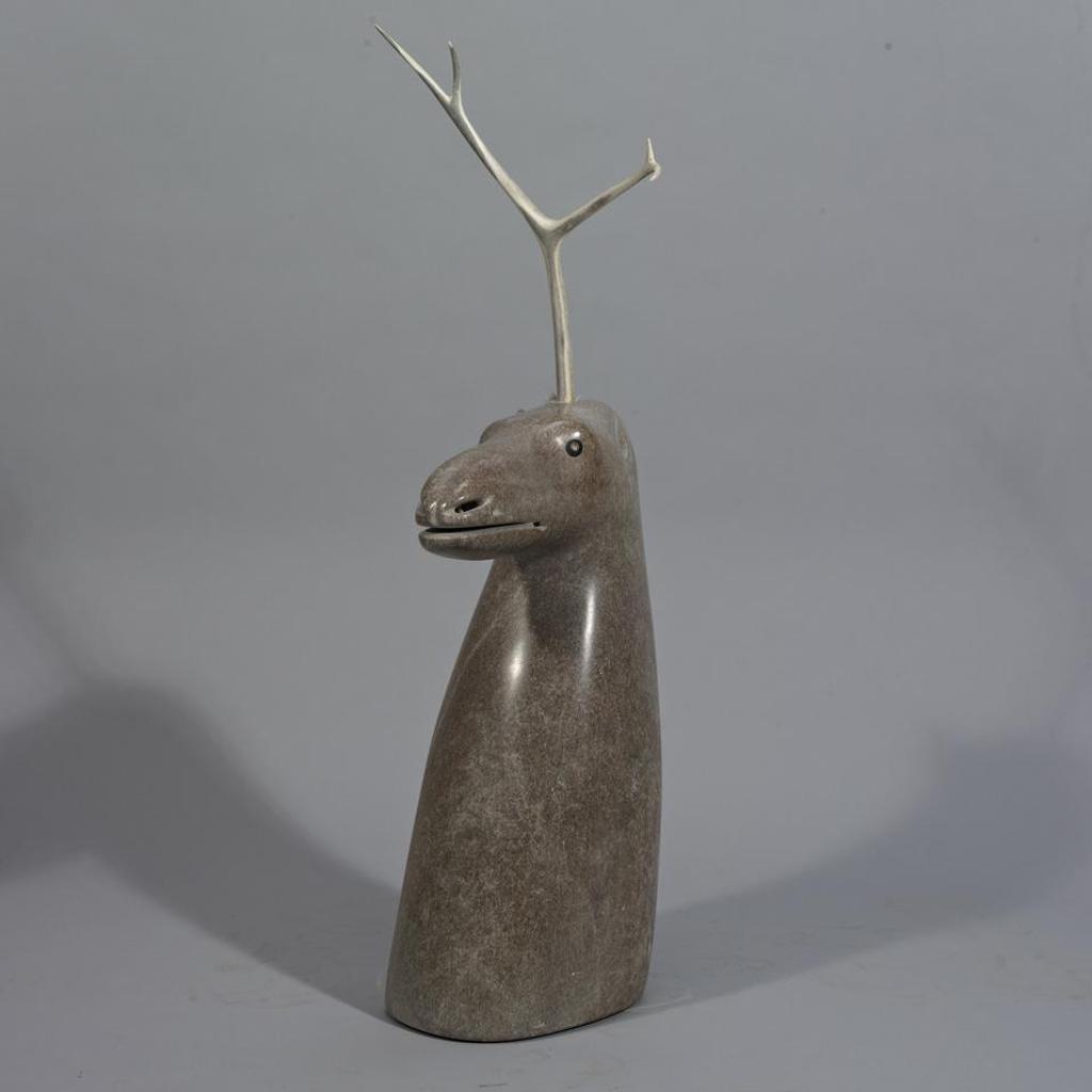 David Ruben Piqtoukun (1950) - Bust Of A Caribou