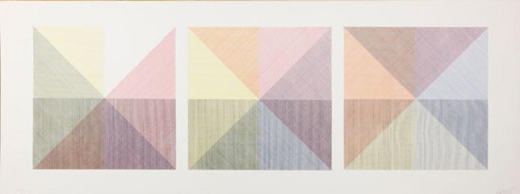 Sol LeWitt (1928) - Three Squares with a Different Colour in Each Half Square (Divided Vertically and Horizontally)