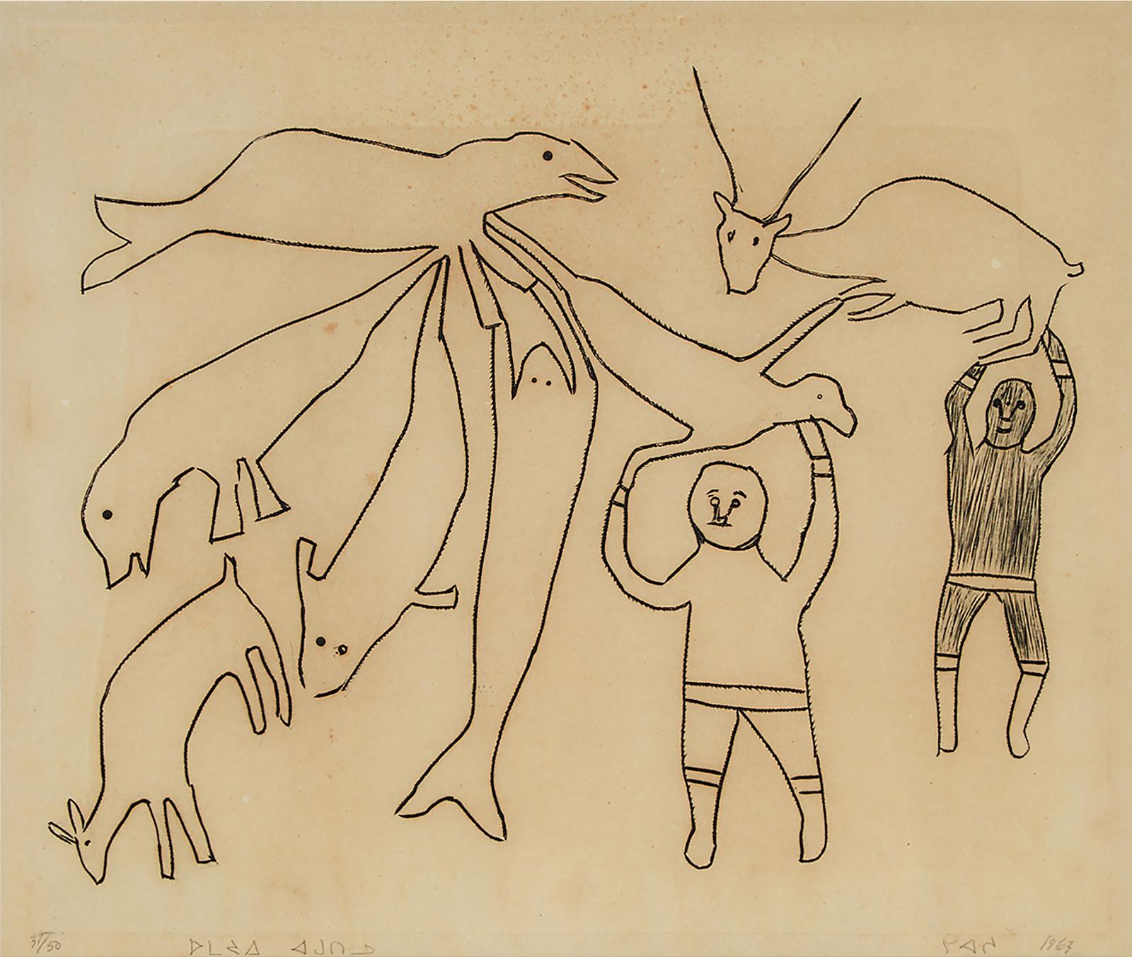 Kiakshuk (1886-1966) - Men And Animals