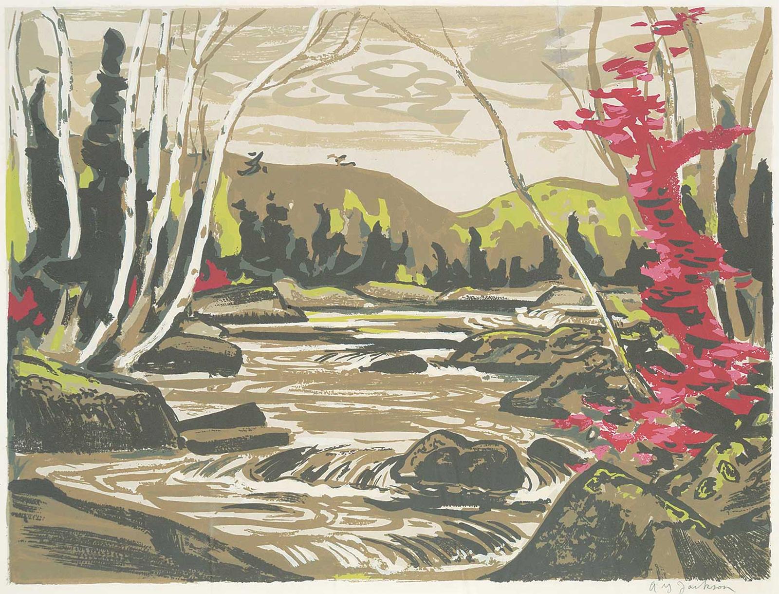 Alexander Young (A. Y.) Jackson (1882-1974) - Untitled - Autumn Stream