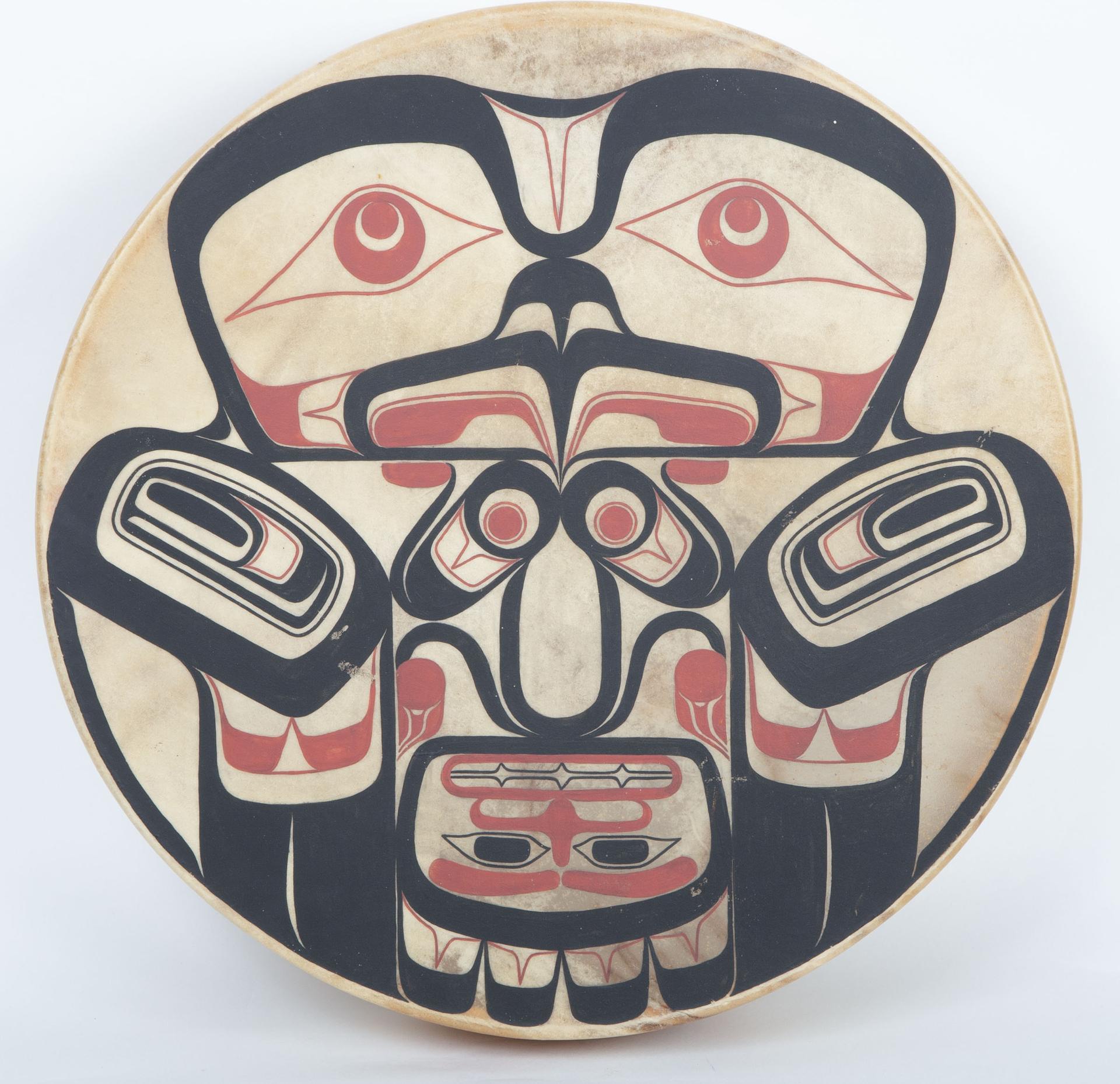 Derek Wilson (1950-2011) - Hand Painted Drum With Eagle And Human Design