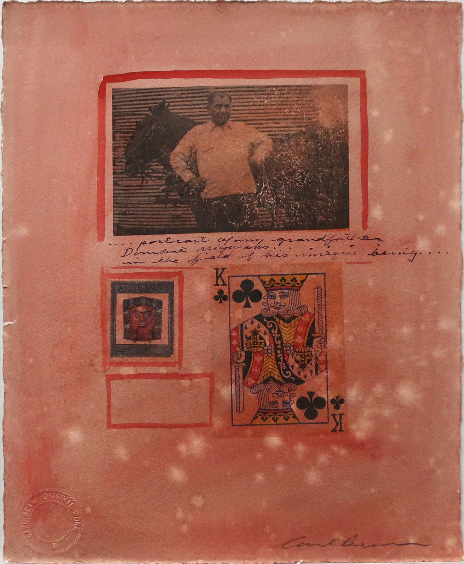 Carl Beam (1943-2005) - Portrait Of My Grandfather Dominic Nigwans (King Of Clubs)