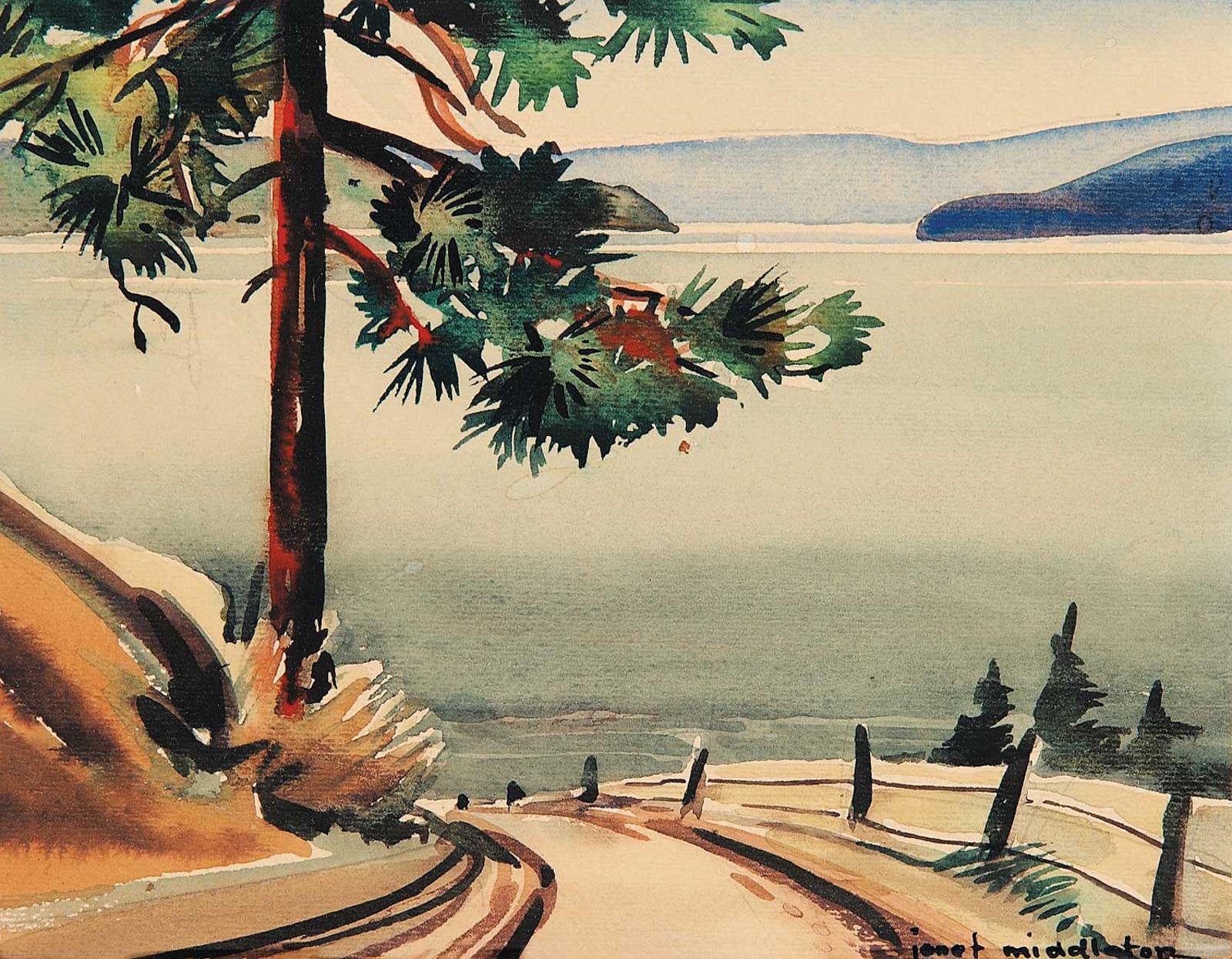Janet (Holly) B. Middleton (1922-1989) - Untitled - Okanagan Lake