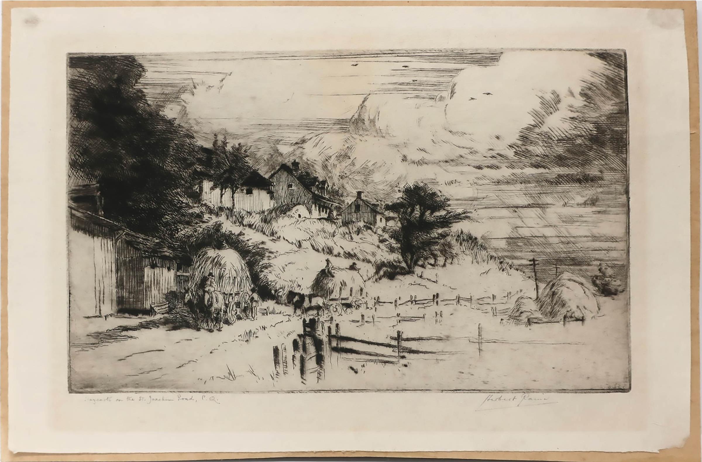 Herbert Raine (1875-1951) - Haycarts On The St. Joachim Road, P.Q.