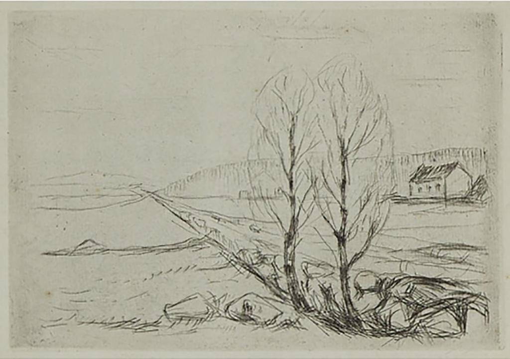 Edvard Munch (1863-1944) - Norwegische Landschaft (Norsk Landskap) (From Die Kunst Des Radierens), Final State, 1908 [schiefler, 268]