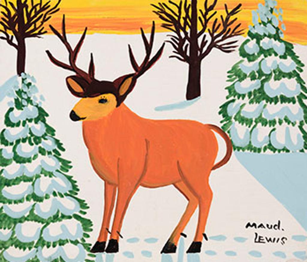 Maud Kathleen Lewis (1903-1970) - Deer in Winter