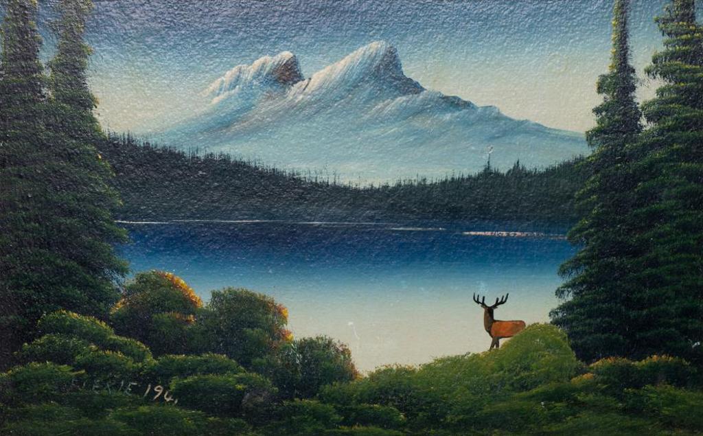 Levine (1918-1974) - Untitled - Mountain With Elk