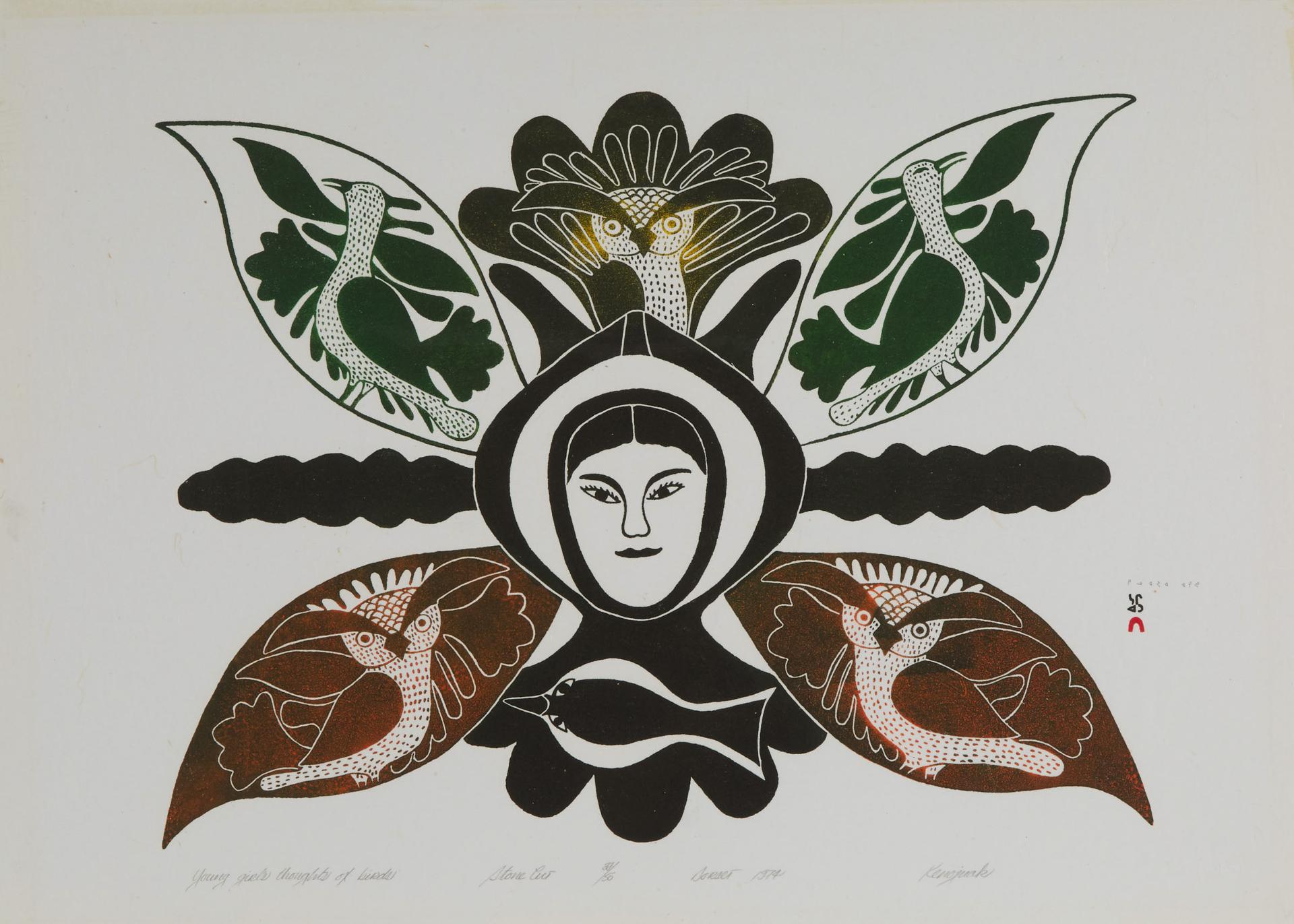 KENOJUAK ASHEVAK - Young Girl's Thoughts Of Birds