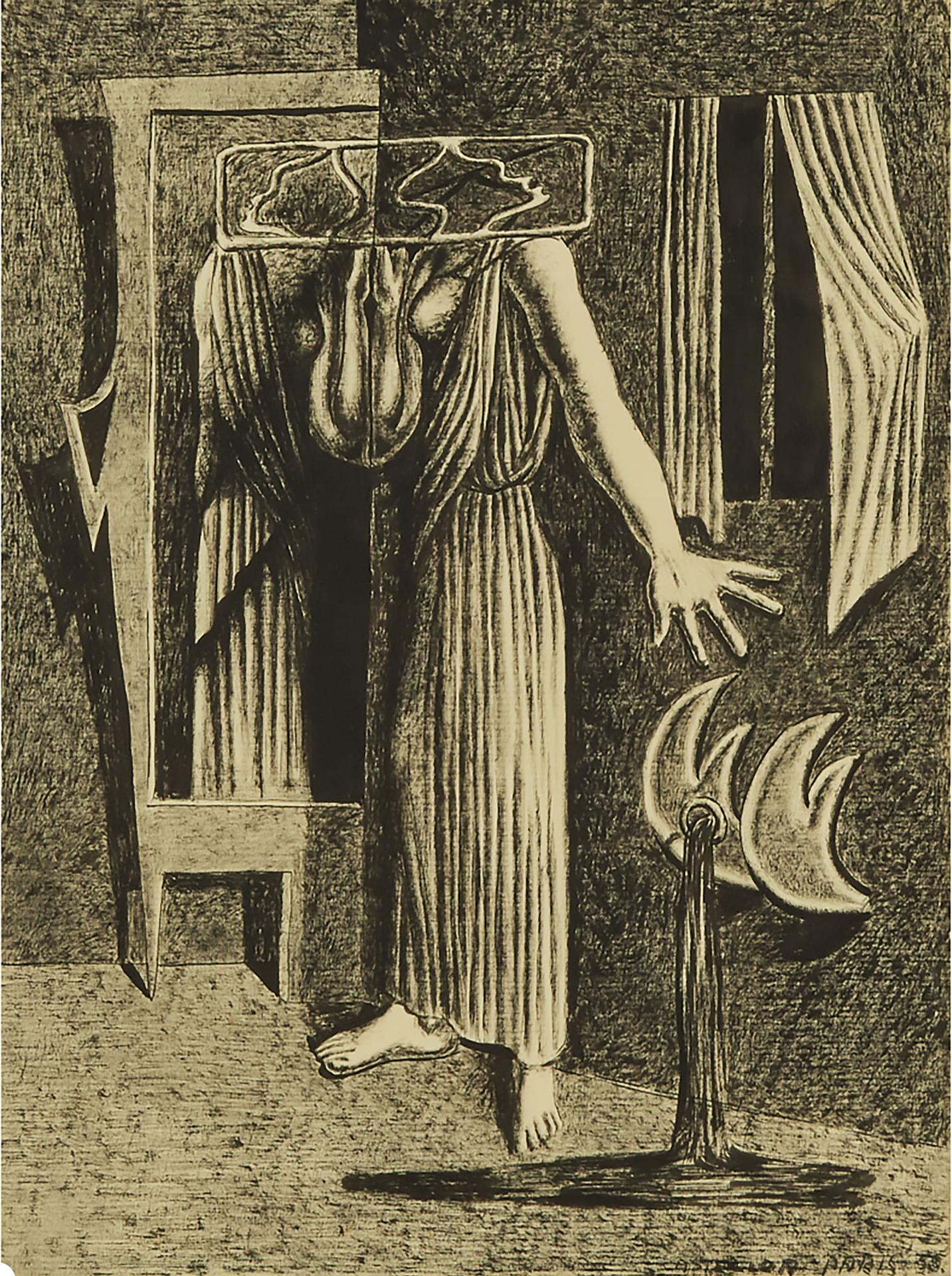Federico Castellón - Draped Figure Near A Window, 1938