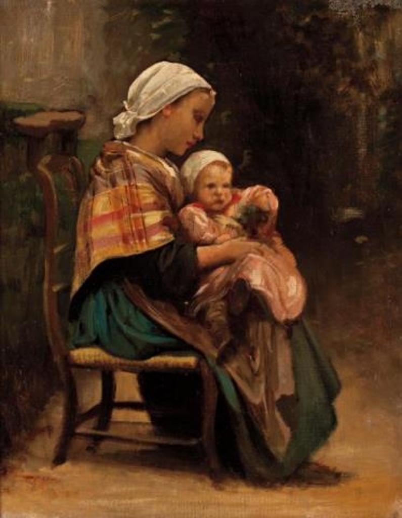 William A. Bouguereau (1825-1905) - Study of a Mother and Child