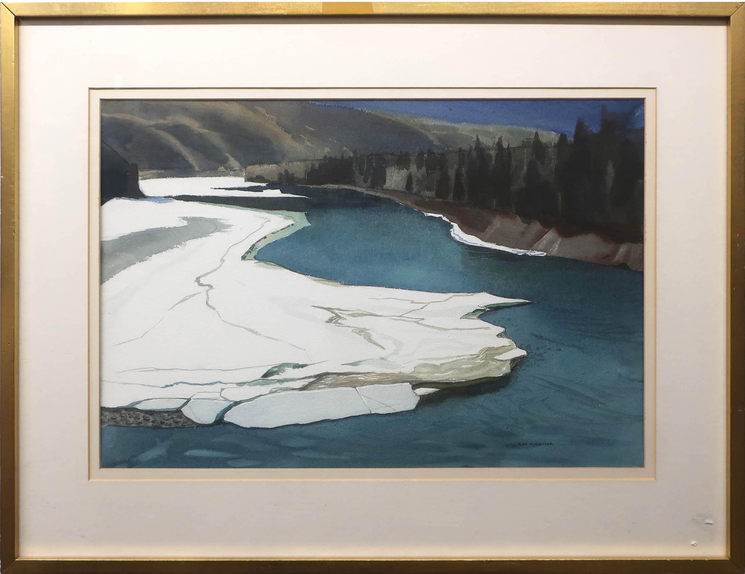 Alan Caswell Collier (1911-1990) - Skeena River At Pioneer Campsite