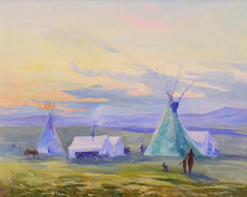 Orestes Nicholas (Rick) Grandmaison (1932-1985) - Indian Encampment; 1982