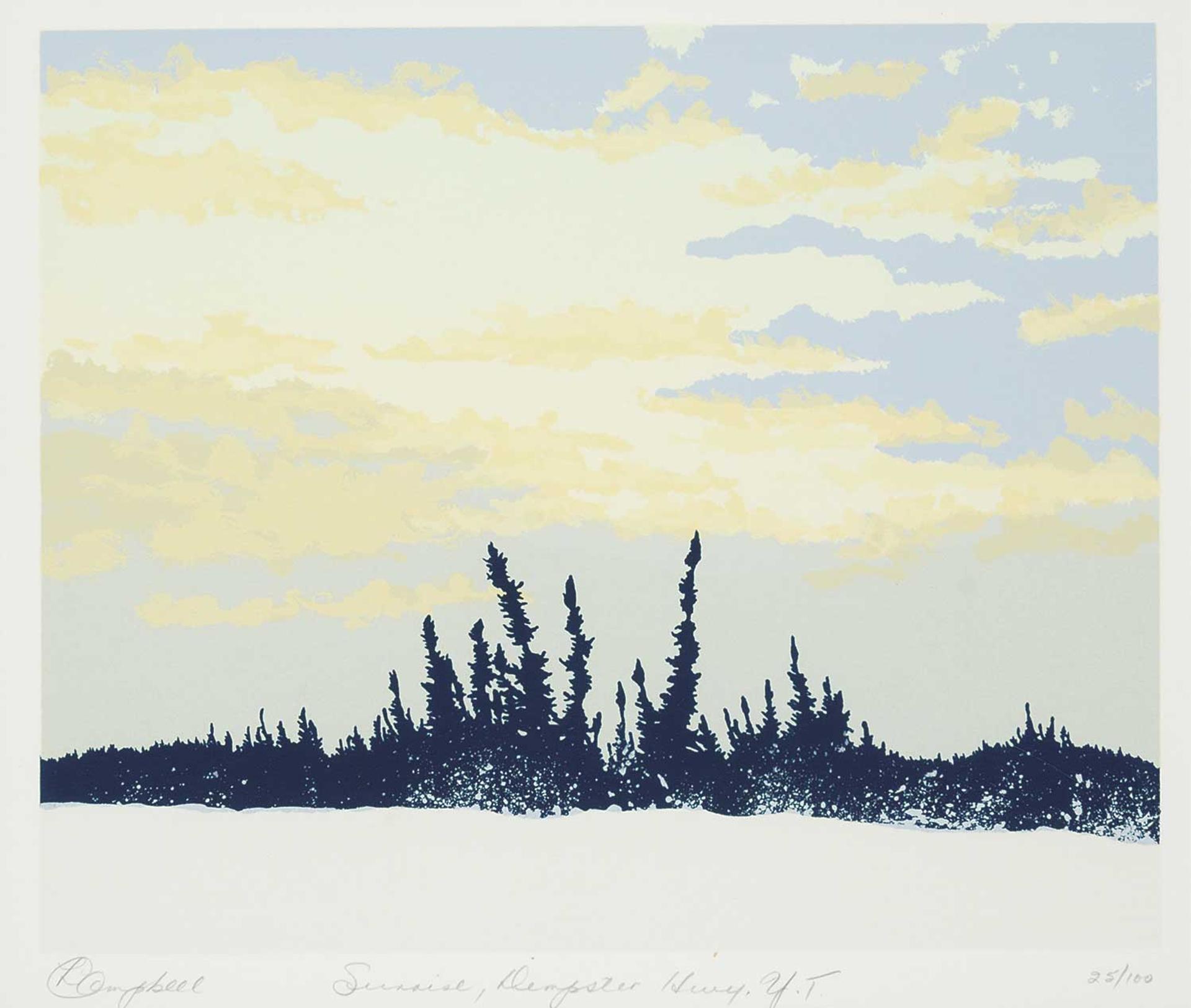 Leyda Campbell (1949) - Sunrise, Dempster HWY. W.T.  #25/100