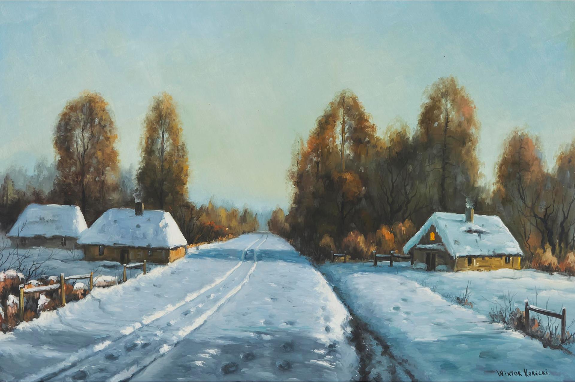 Wiktor Korecki (1890-1980) - Winter Landscape