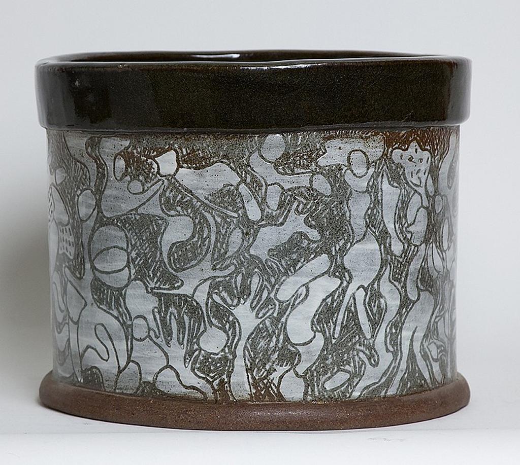 Maria Gakovic (1913-1999) - Untitled - Two-toned Round Pot with Brown Band
