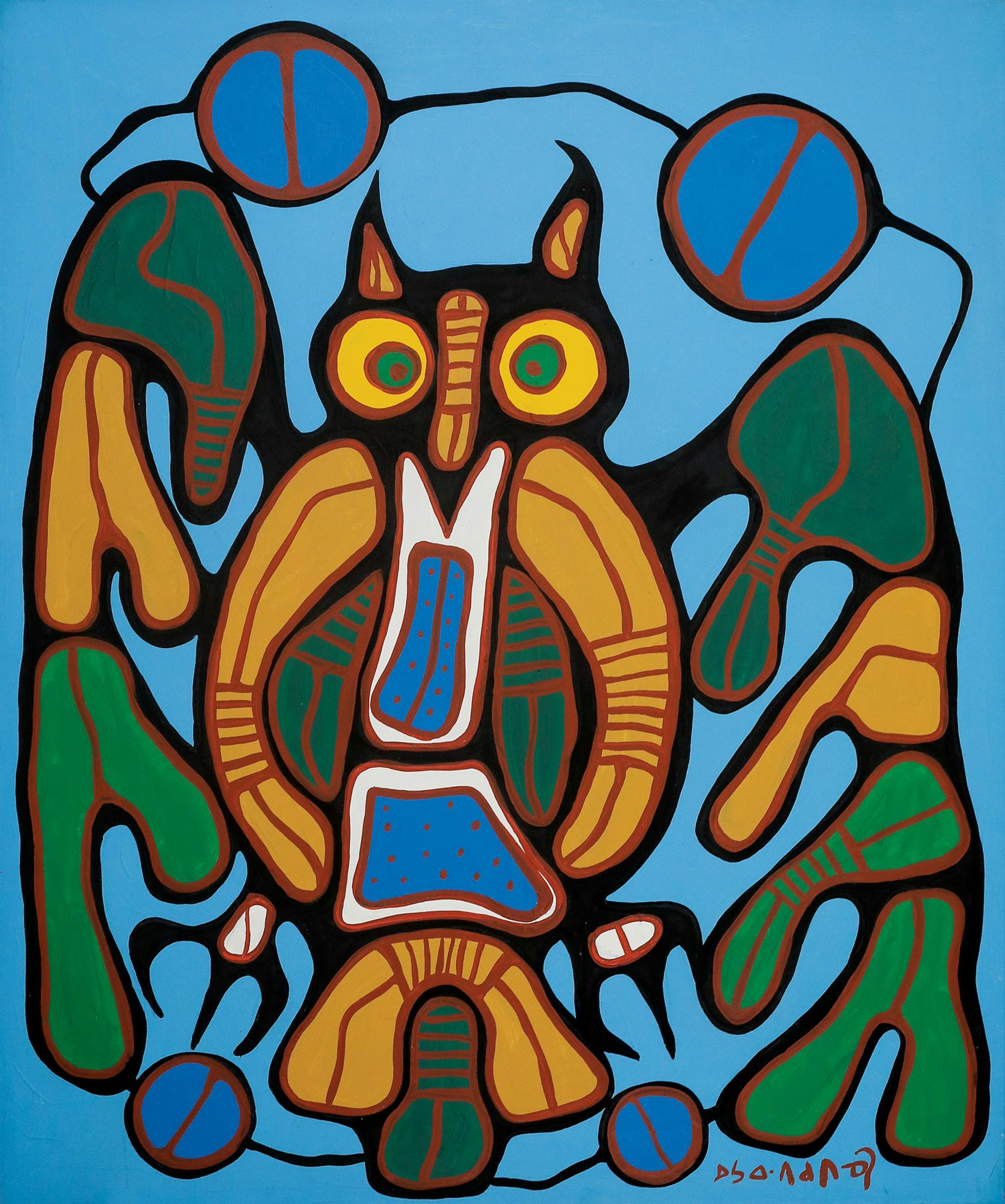 Norval H. Morrisseau (1931-2007) - Great Medicine Horned Owl, 1985