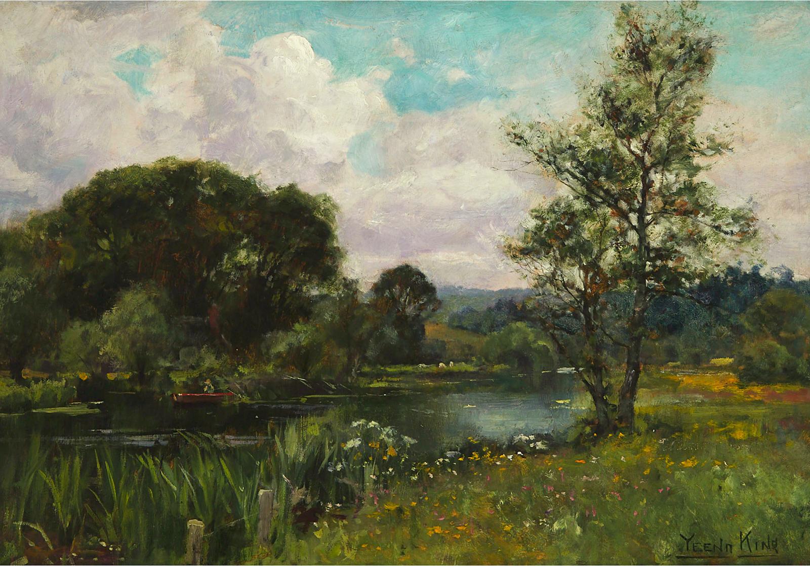Henry John Yeend King (1855-1924) - Fishing On A Tranquil River
