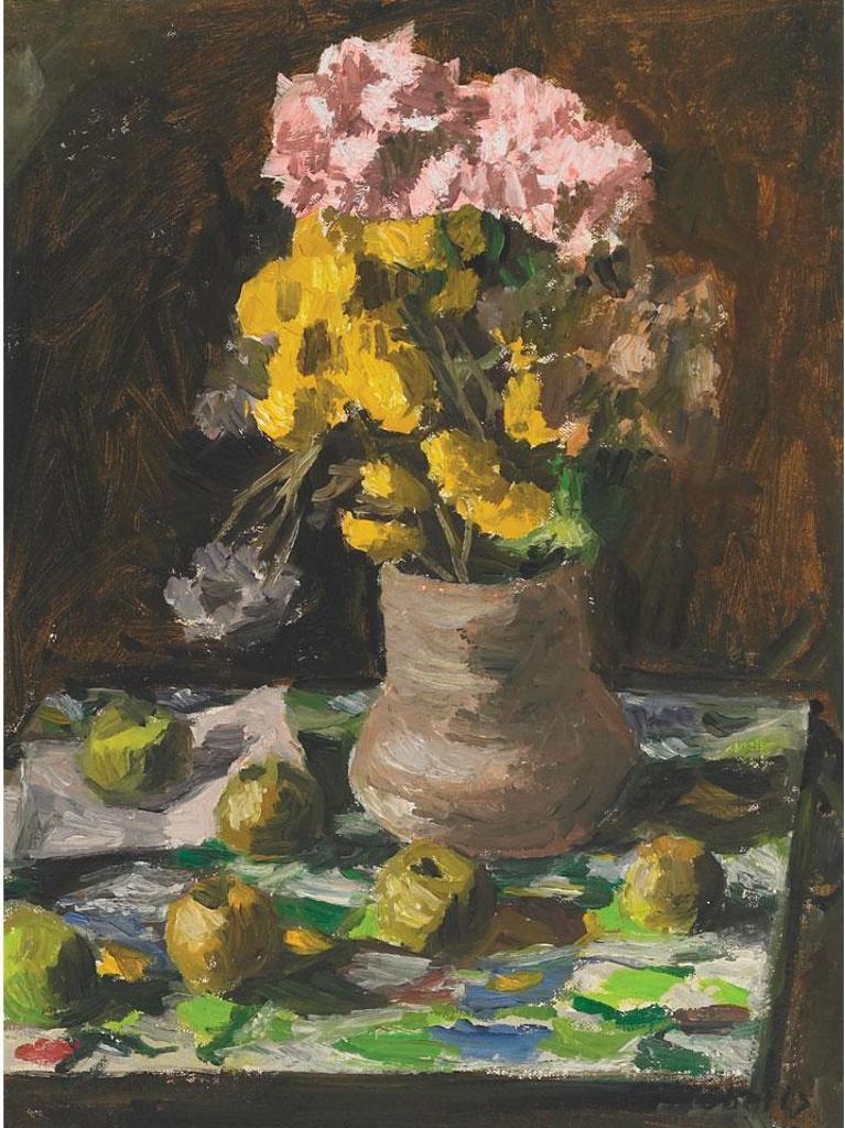 William Goodridge Roberts (1921-2001) - Still Life Of Flowers And Apples On A Table