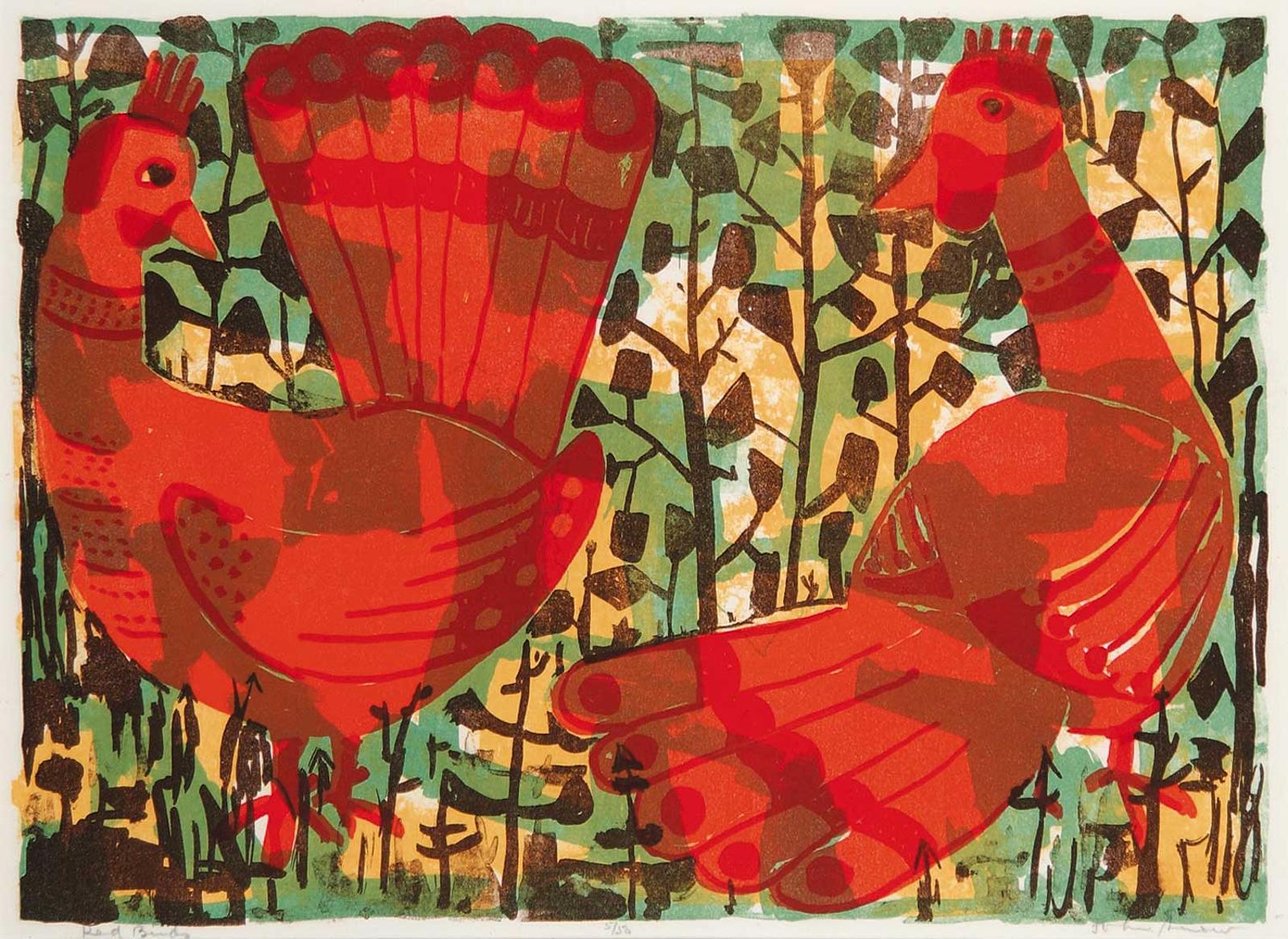 John Harold Thomas Snow (1911-2004) - Red Birds  #5/50