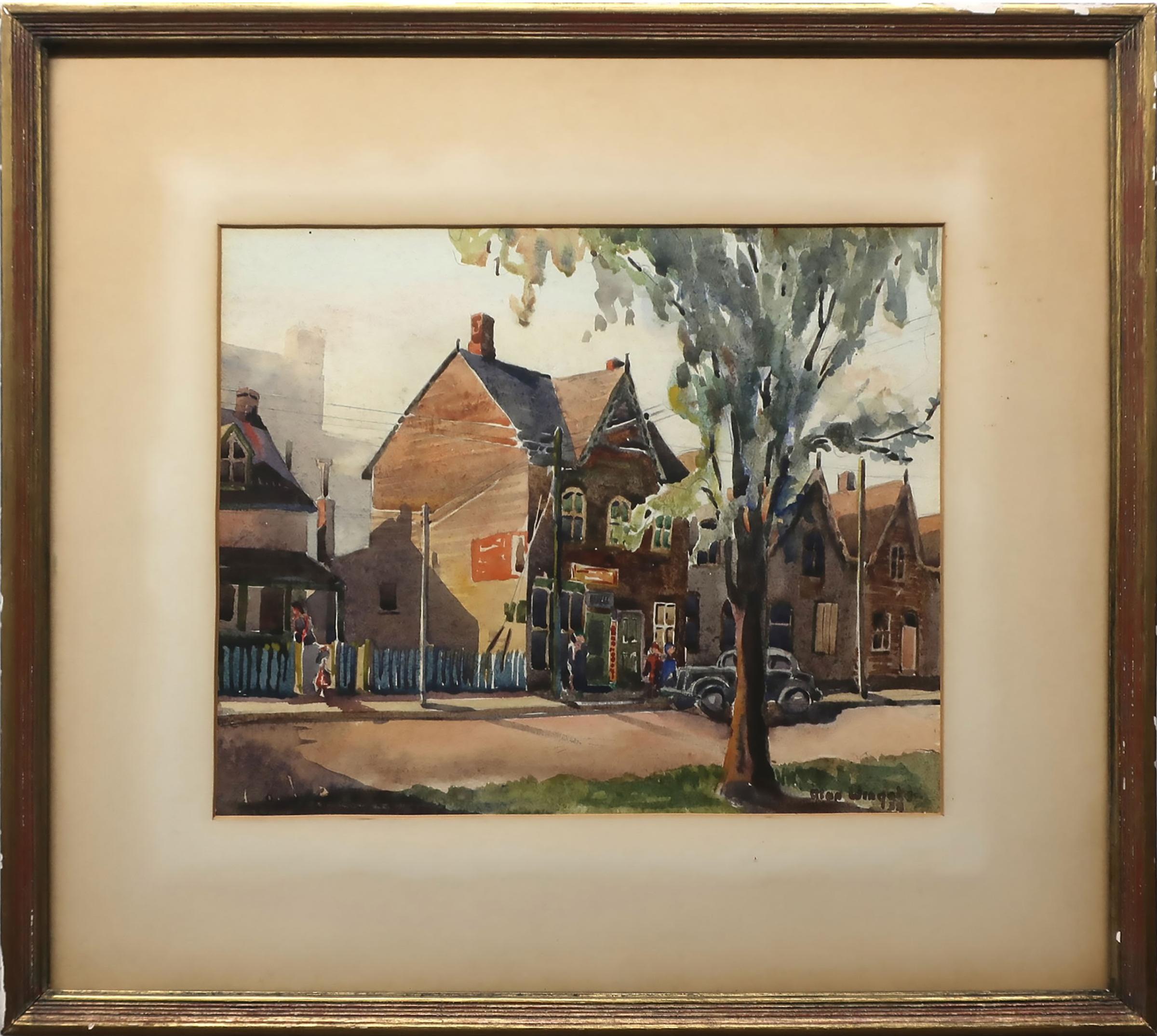 Alan Galbraith Wingate - Untitled (Sunlit Street Scene)