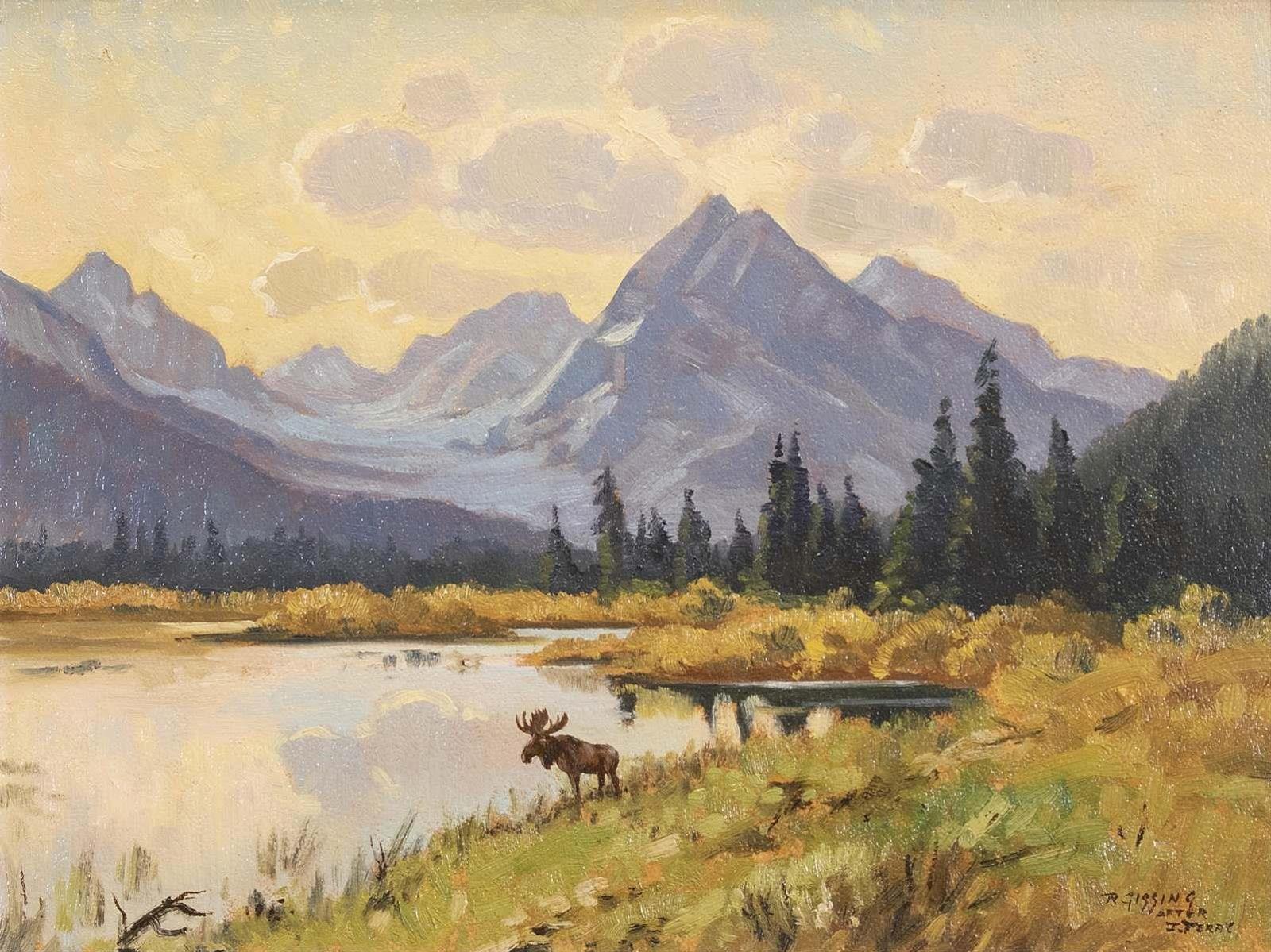 Roland Gissing (1895-1967) - Red Eagle Lake, Glacier National Park (After John Fery); 1951