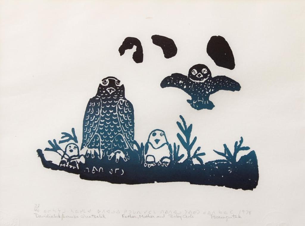 Davidialuk Alasua Amittu (1910-1976) - Father, Mother and Baby Owls