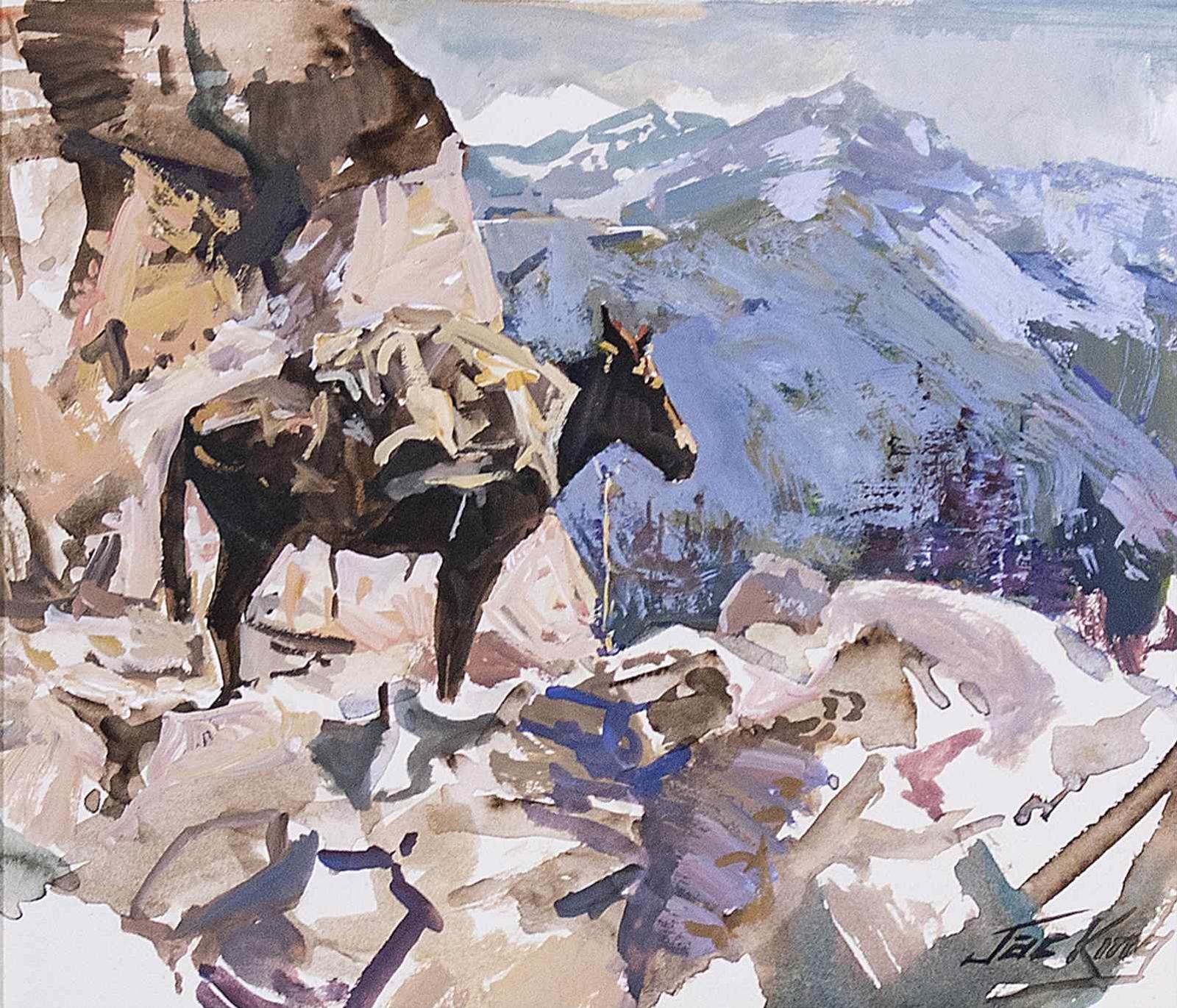 Jack [Jac] Elmo King (1920-1998) - Pack Mule In A Mountain Pass