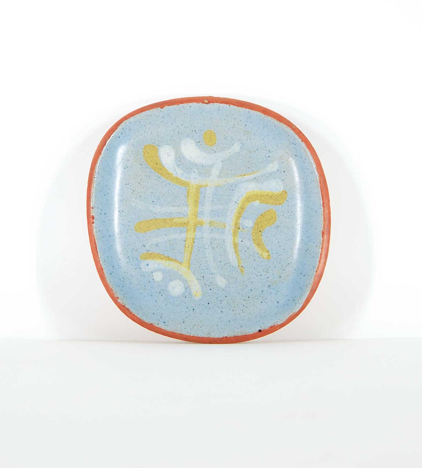 Katie von der Ohe (1937) - Untitled - Small Dish with White and Yellow Figures