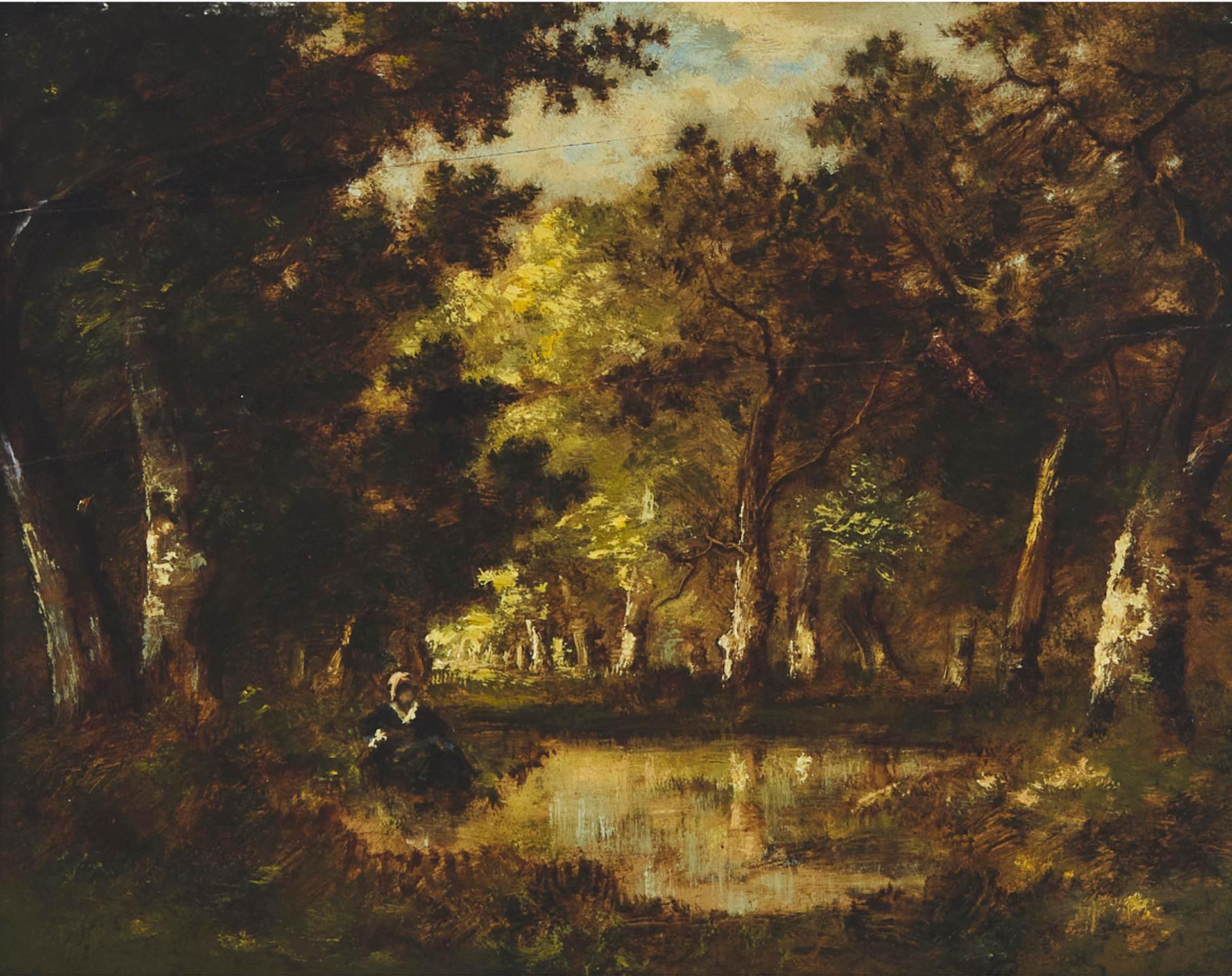 Paul Vernon - Lady Resting By A Pond