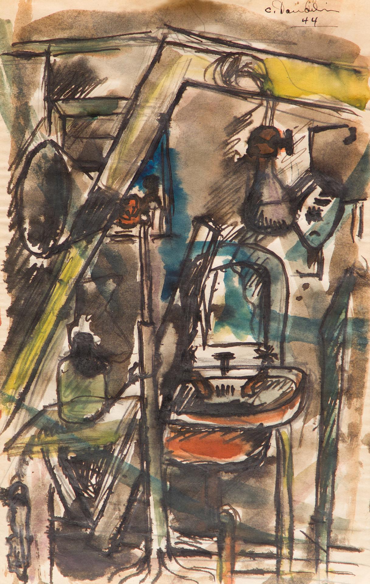 Charles Daudelin (1920-2001) - Scène d'atelier, 1944