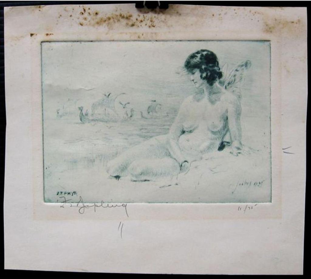 Frederick Waistell Jopling (1860-1945) - Nude On Beach; Street Peddler; Statue Of Michael Hughes At Roycroft New York