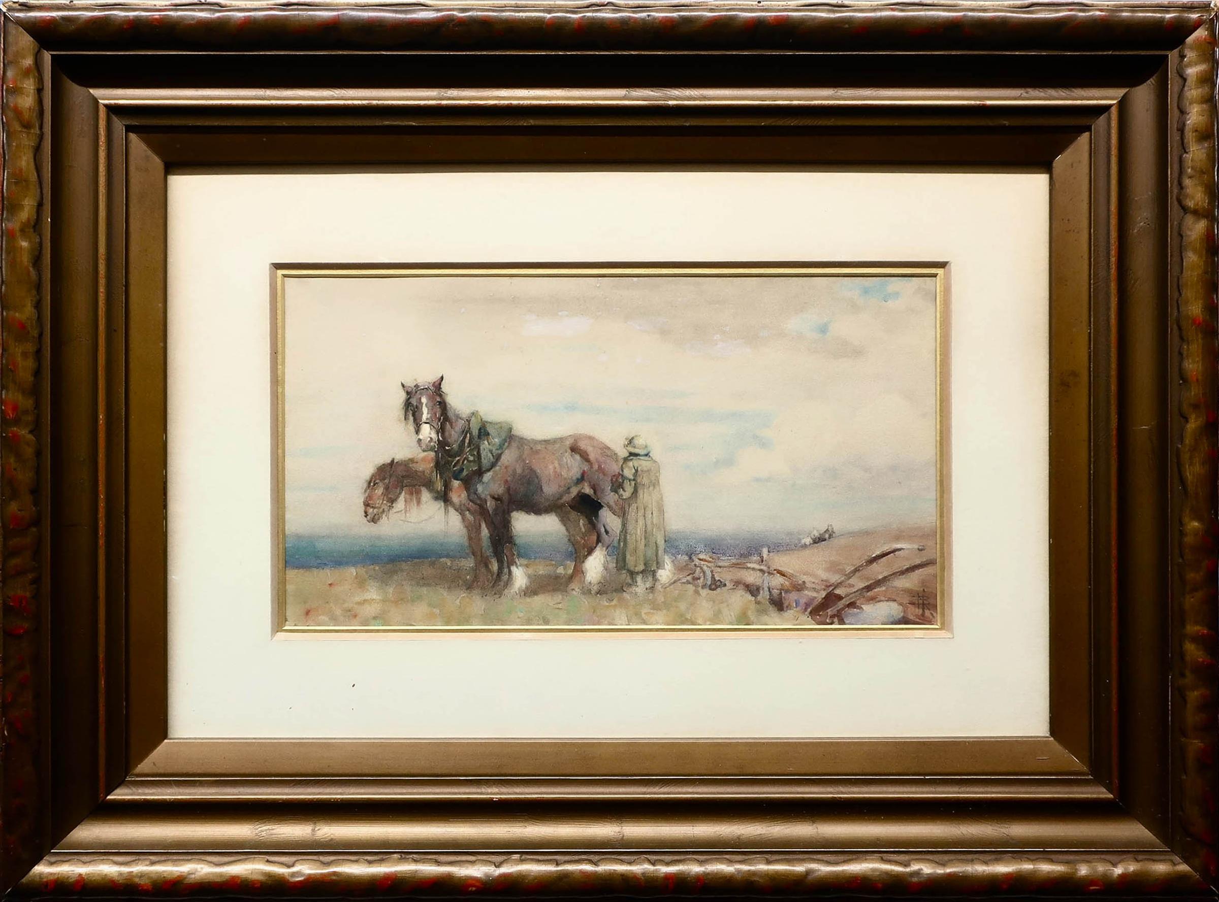 Nathaniel Hughes John Baird (1865-1936) - Untitled (Tending To Her Horses)