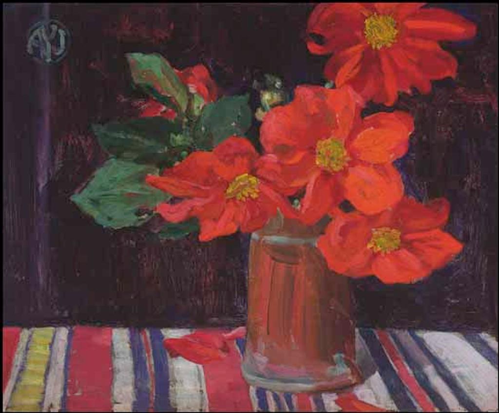 Alexander Young (A. Y.) Jackson (1882-1974) - Still Life with Red Dahlias