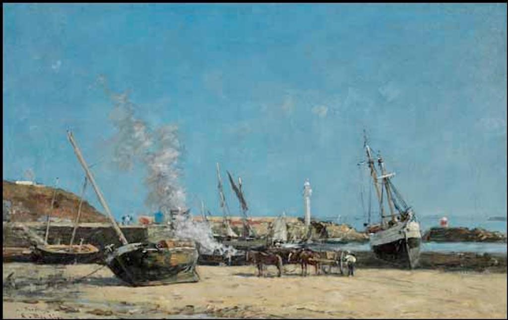 Eugène Louis Boudin (1824-1898) - Portrieux, le port, marée basse