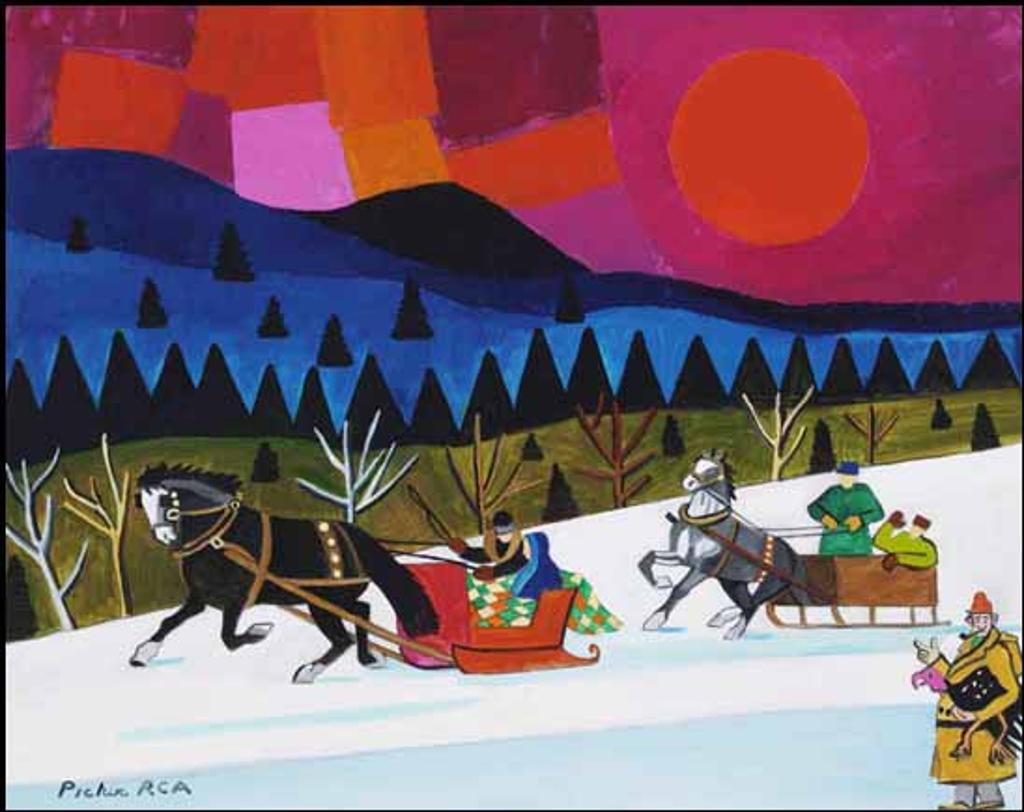 Claude Picher (1927-1998) - Going to the Christmas Dinner