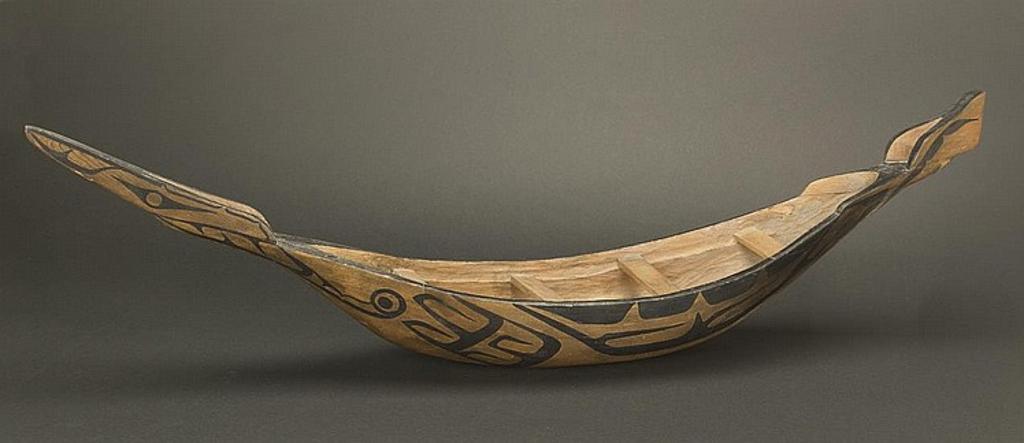 Dave Jacobsen - a carved and polychromed red cedar canoe