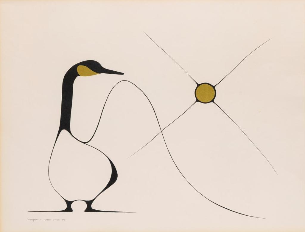 Benjamin Chee Chee (1944-1977) - Untitled - Goose and Sun