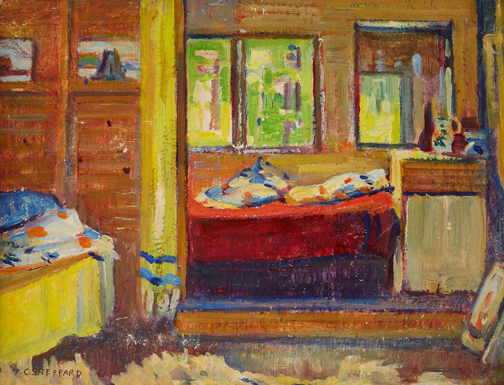 Peter Clapham (P.C.) Sheppard (1882-1965) - Cottage Interior, Prospect Lake, 1944