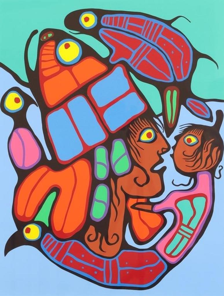 Norval H. Morrisseau (1931-2007) - Mother And Child; 1988