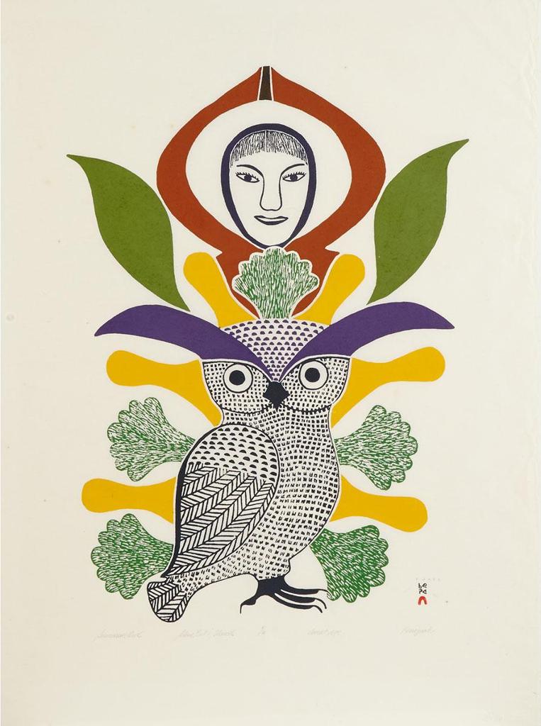 Kenojuak Ashevak (1927-2013) - Summer Owl