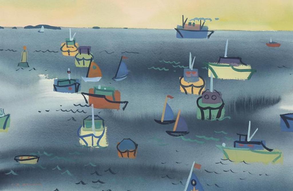 Colin D. Graham (1915-2010) - Seascape With Ships