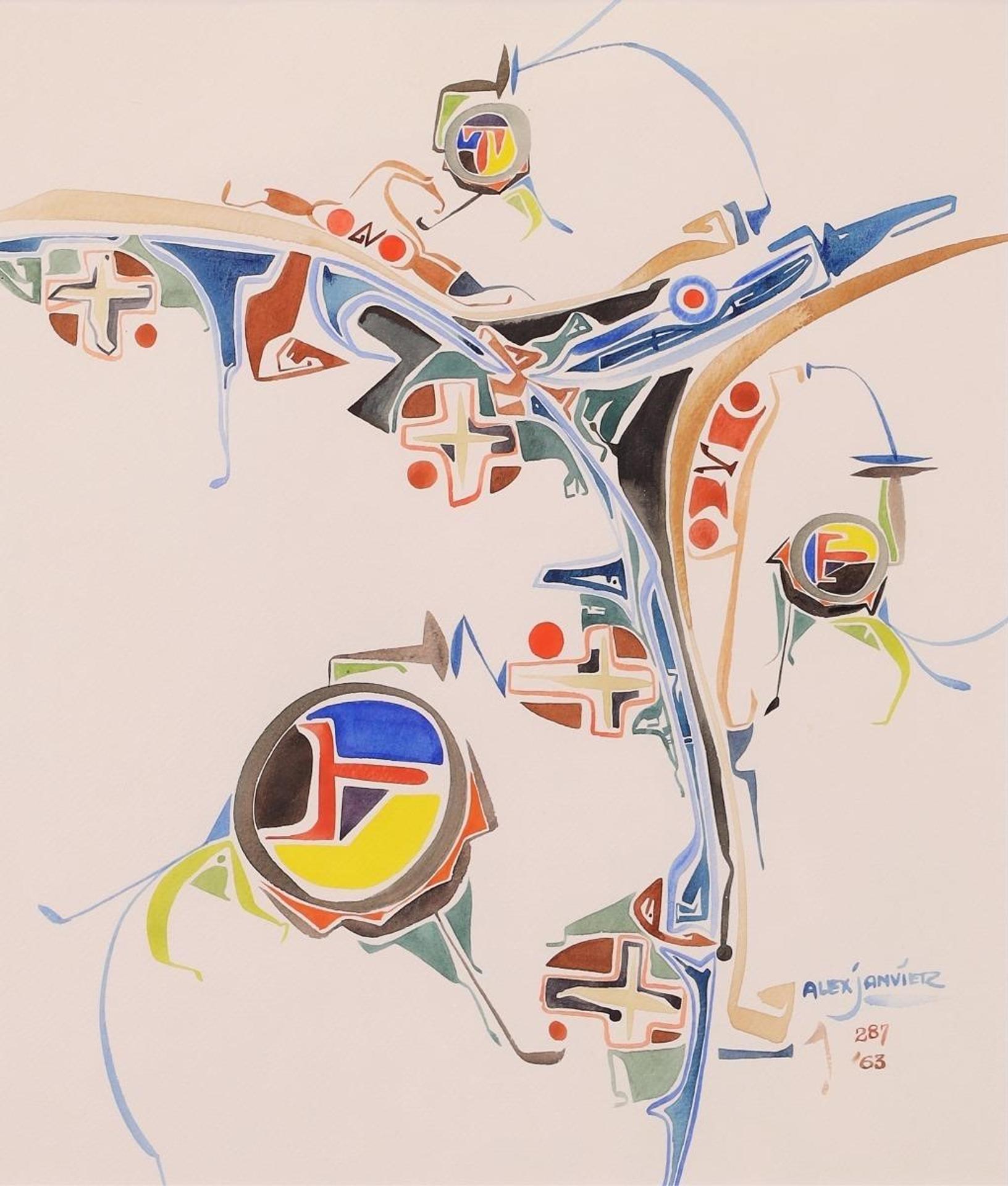 Alex Simeon Janvier (1935) - Untitled Composition; 1963