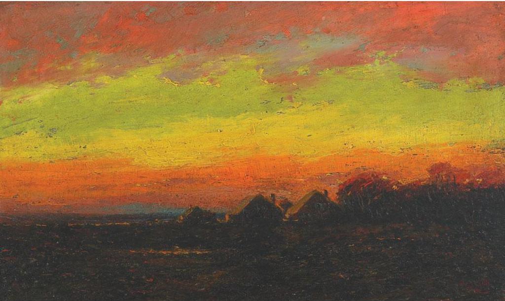 George Horne Russell (1861-1933) - Coastal Village At Sunset