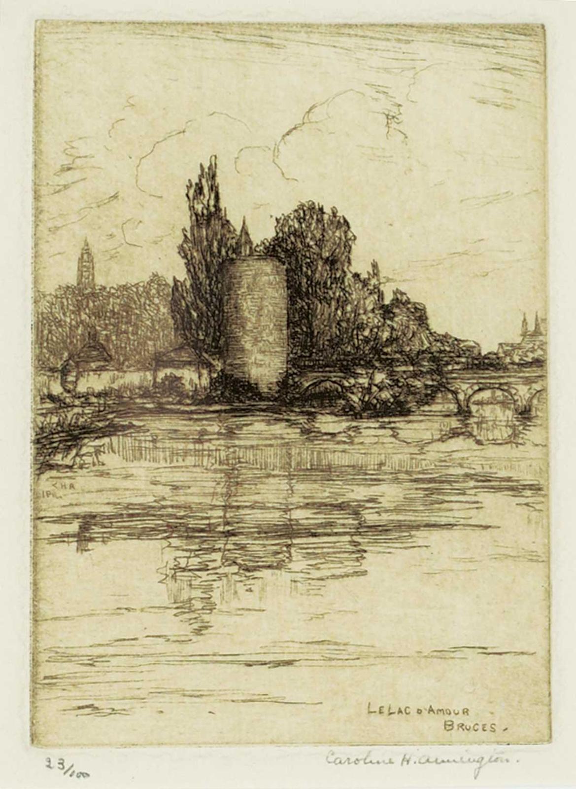 Caroline Helena Armington (1875-1939) - Le Lac d'Amour, Bruges  #13/100