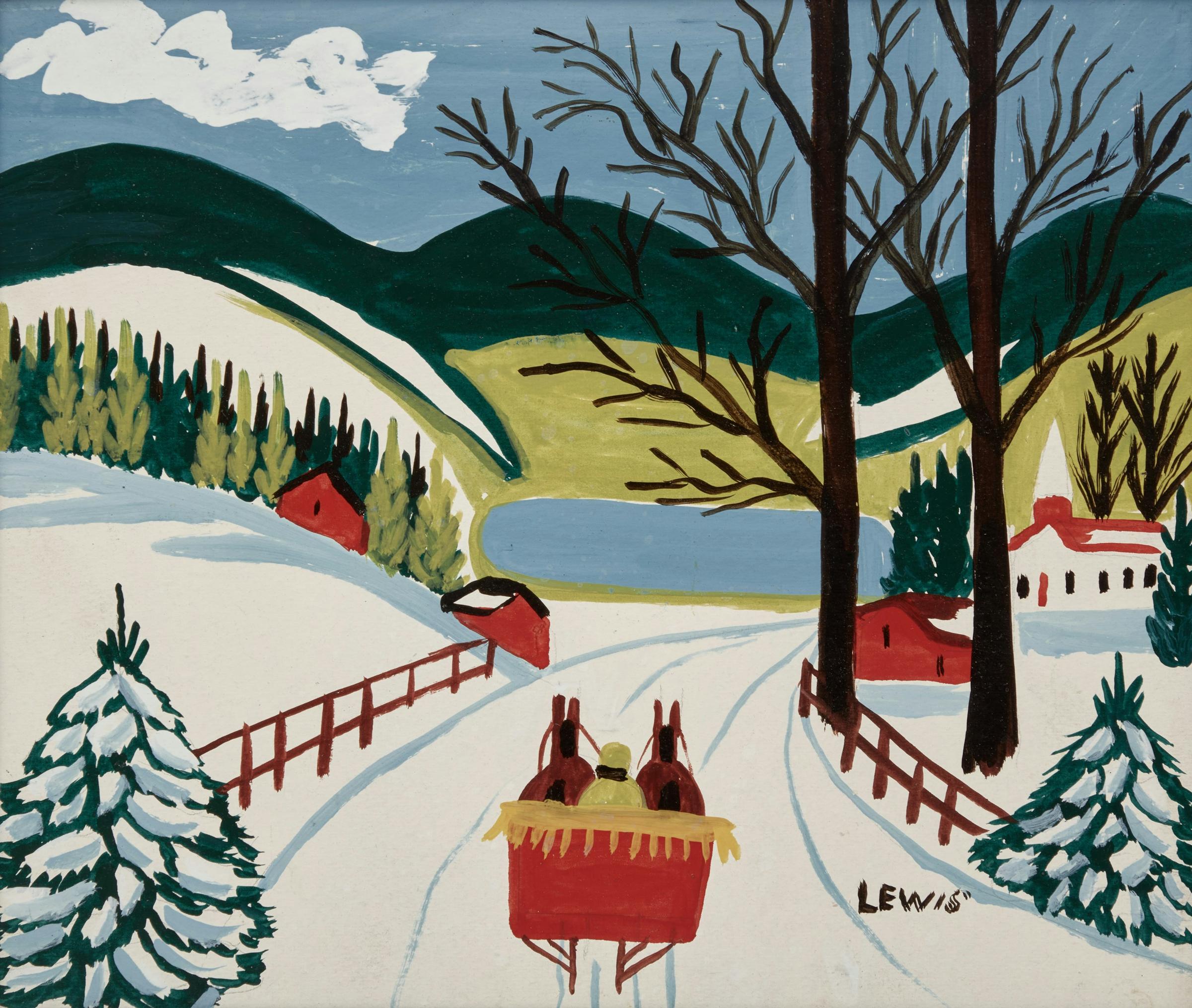 Maud Kathleen Lewis (1903-1970) - Going to Mass